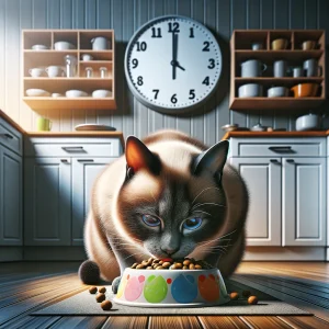 cat eating at routine time