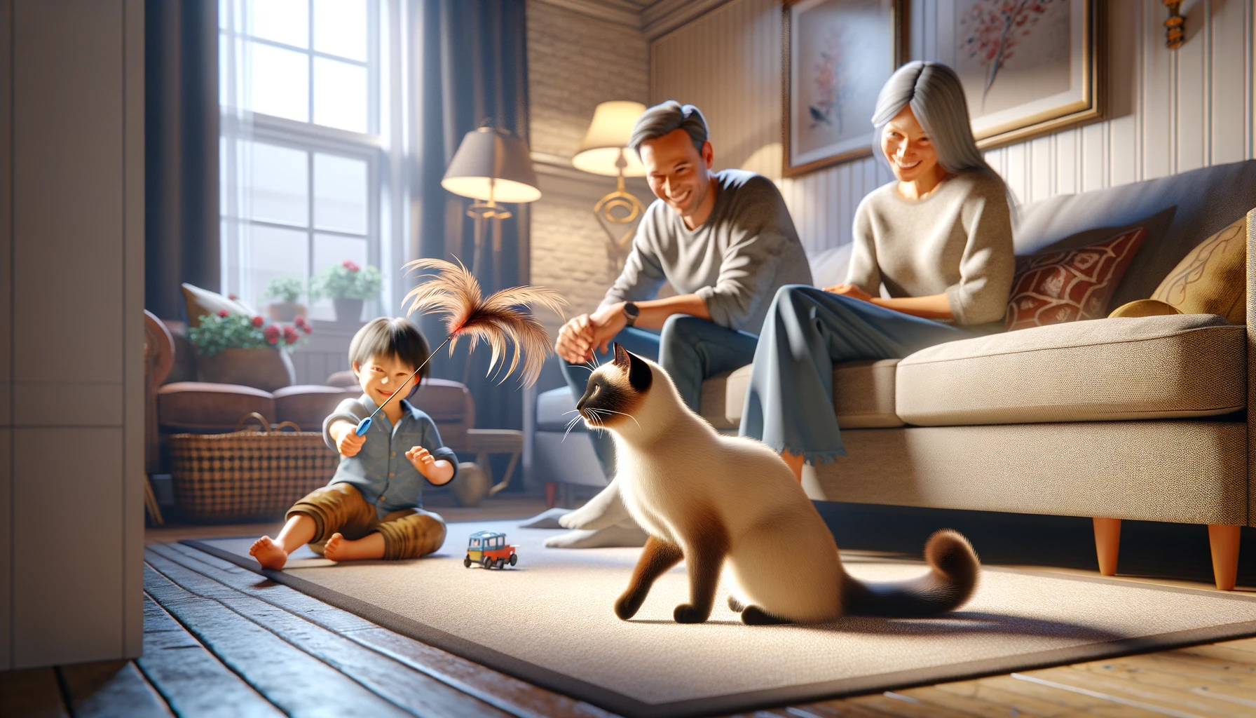 Socialising a Siamese cat