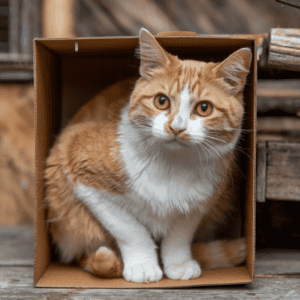 cat in small box