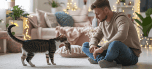 cat brings a dead mouse to owner