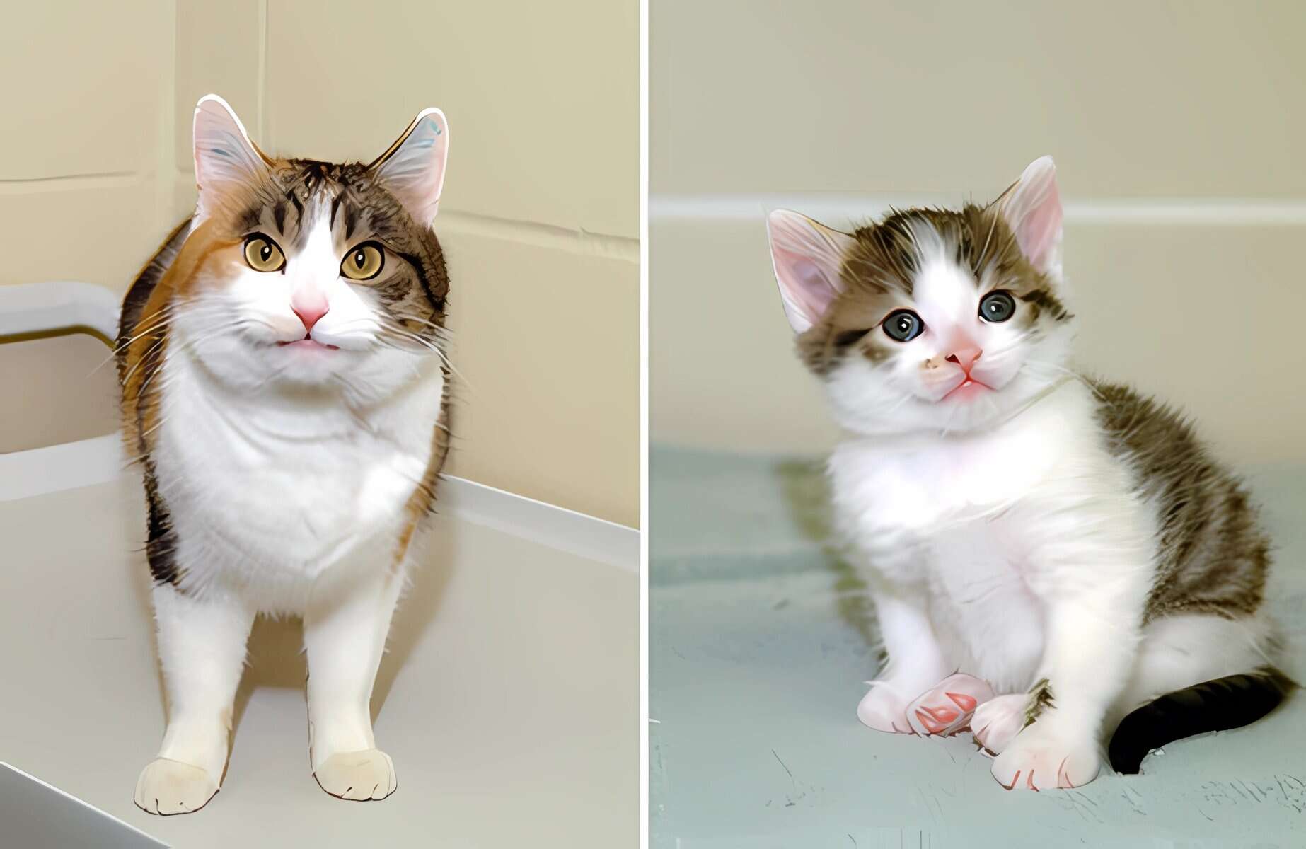Cloned cat Rainbow and Cc