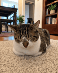 Understanding cat sleep - cat sleeping in a loaf position