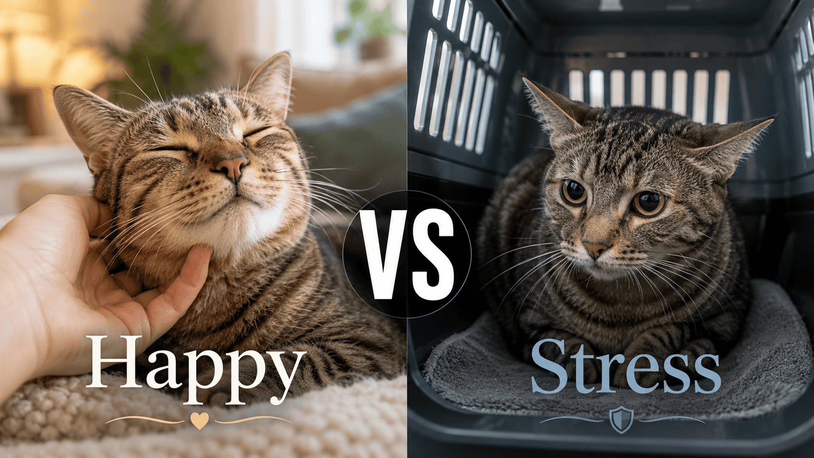 happy vs stressful cat purrs