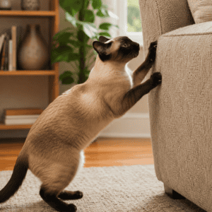 siamese scratching couch