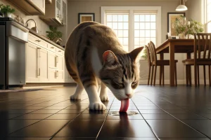 why is my cat licking the floor?