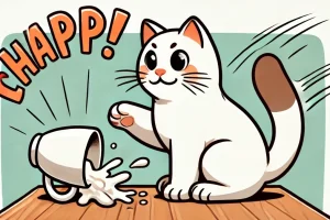 cat knocking cup down