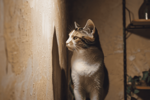 a-photo-of-a-cat-staring-blankly-at-the-wall-the-c-UbGx1qzQST6H6QvF-hYjww-rmm6_GT5RciYeINRcdMpLQ cat staring at the wall empty space