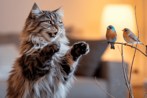 a-photo-of-a-fluffy-long-haired-tabby-cat-standing-PSGHSXaSTmuT3pnVH3M1Hw-PyoAQLPKSa28jggw0Y9-5A cat chirping and chattering on seeing birds outside