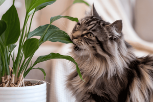 a-well-lit-indoor-scene-focusing-on-a-fl_yy4aXaOtQcKqskQMxDT6cQ_ngcvCxbYRPudInCUFgvZNQ cat biting on plant