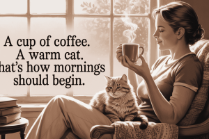 warm coffe and cat morning warm coffe and cat morning